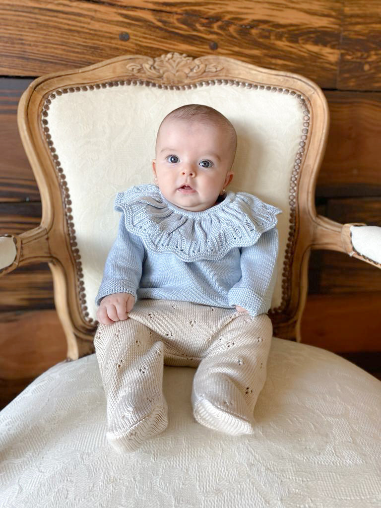 Conjunto Eloísa Celeste/Beige