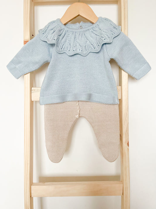 Conjunto Eloísa Celeste/Beige