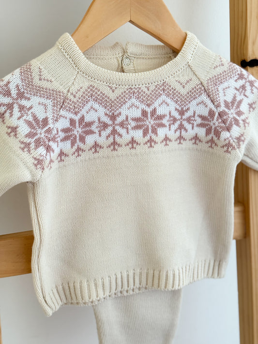 Conjunto Juanita Beige/Rosa Viejo
